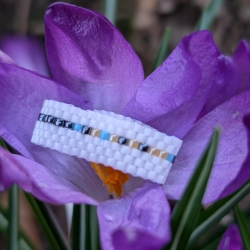 personalisierter Morsecode-Ring Peyote breit