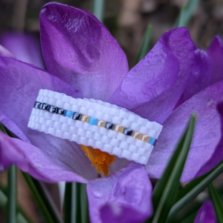 personalisierter Morsecode-Ring Peyote breit