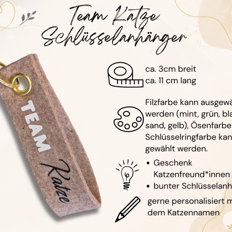 Schlüsselanhänger Team Katze personalisiert