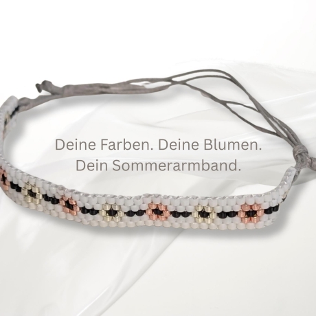 personalisiertes Armband mit floralem Muster | Wunschfarben