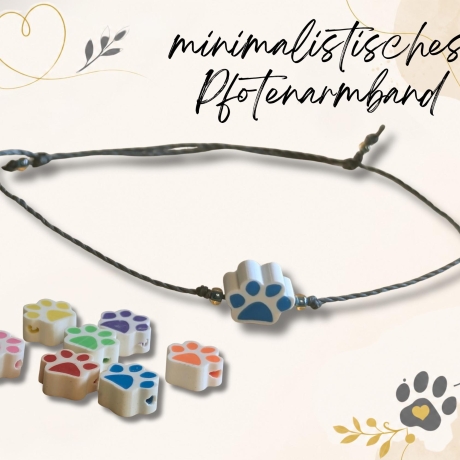 Pfoten Armband – verstellbares Armband mit Pfotenperle