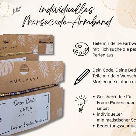 personalisiertes Morsecode-Armband | Schmuck in Wunschfarben