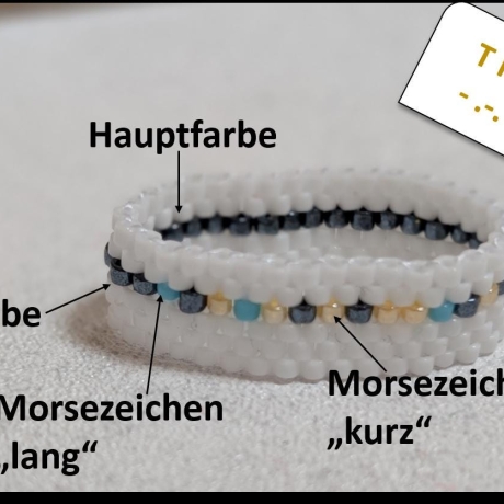 personalisierter Morsecode-Ring Peyote breit