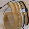 personalisiertes Armband Buchstabe | Schwarz, Weiß, Gold, Silber