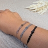 Makramee Armband mit Lavastein – schwarz, silber oder gold