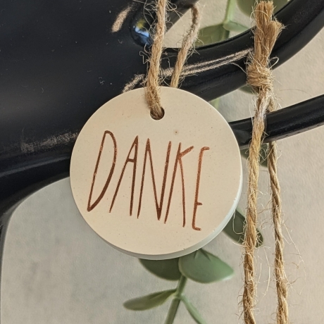Danke-Anhänger | handgegossen und veredelt