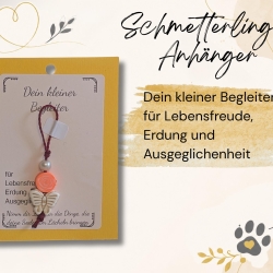 Schmetterling Glücksbringer | Anhänger mit Schmetterling & Rose