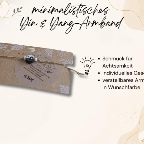 Yin Yang Armband – verstellbares Armband | Freundschaftsarmband