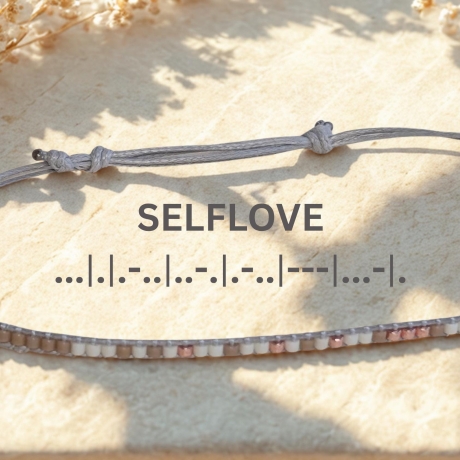 Morsecode Armband SELFLOVE | Handgemachtes Perlenarmband