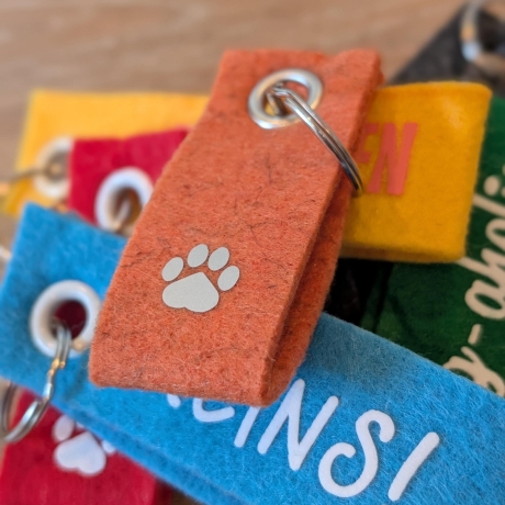 personalisierter Filz-Schlüsselanhänger klein