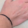 Makramee Armband mit Lavastein – schwarz, silber oder gold