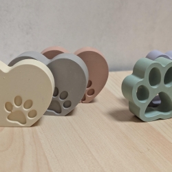 Pfote oder Herz mit Pfote aus Gießmasse