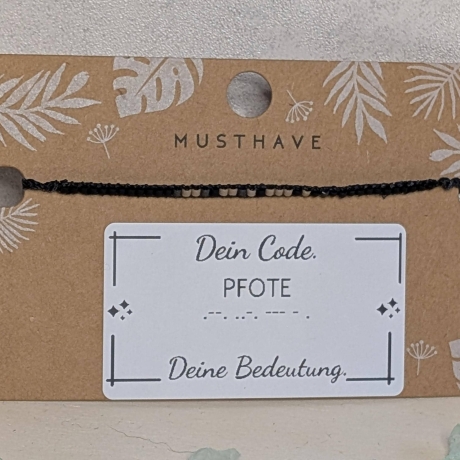 Morsecode Armband PFOTE | Hundeliebhaber Geschenk Pfote Armband