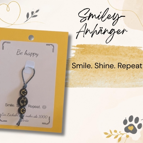 Smiley Anhänger „Smile. Shine. Repeat.“