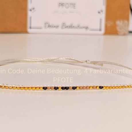 Morsecode Armband PFOTE | Hundeliebhaber Geschenk Pfote Armband