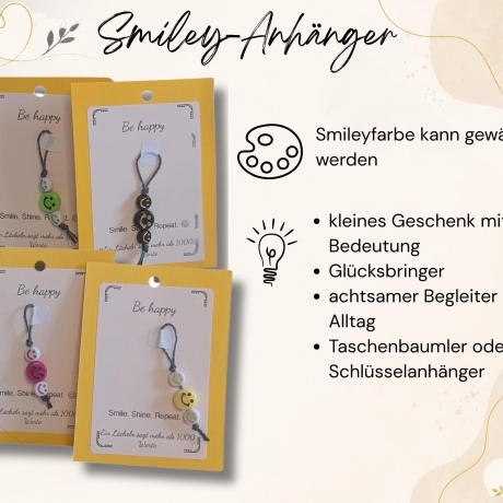 Smiley Anhänger „Smile. Shine. Repeat.“