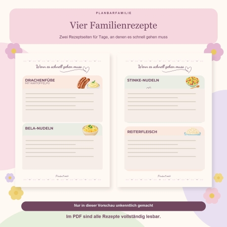 Essensplaner Familie PDF | Wochenplan & Einkaufsliste