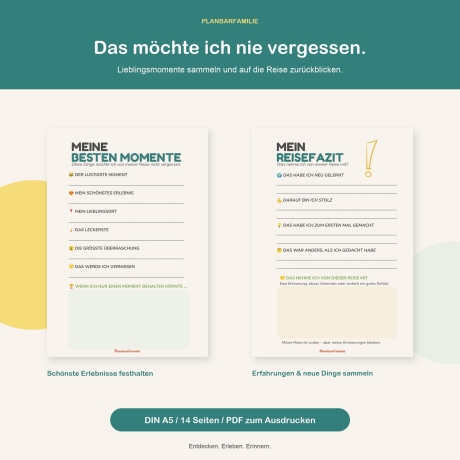 Reisetagebuch für Kinder PDF | Urlaubstagebuch zum Ausdrucken