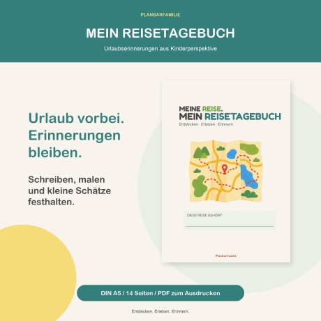 Reisetagebuch für Kinder PDF | Urlaubstagebuch zum Ausdrucken