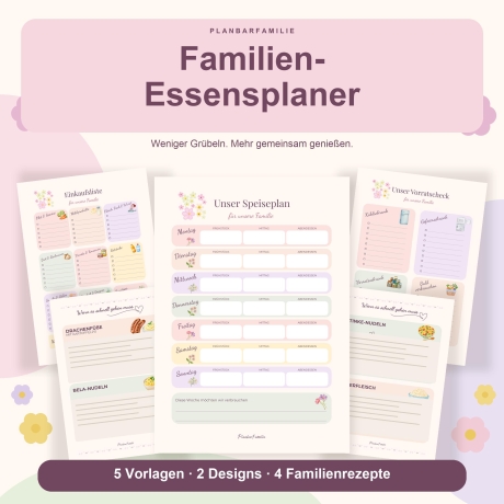 Essensplaner Familie PDF | Wochenplan & Einkaufsliste