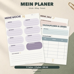 Schulplaner für Jugendliche | 4 Farben | DIN A5 PDF