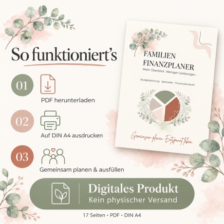 Familien Finanzplaner PDF | Haushaltsbuch zum Ausdrucken