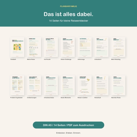 Reisetagebuch für Kinder PDF | Urlaubstagebuch zum Ausdrucken