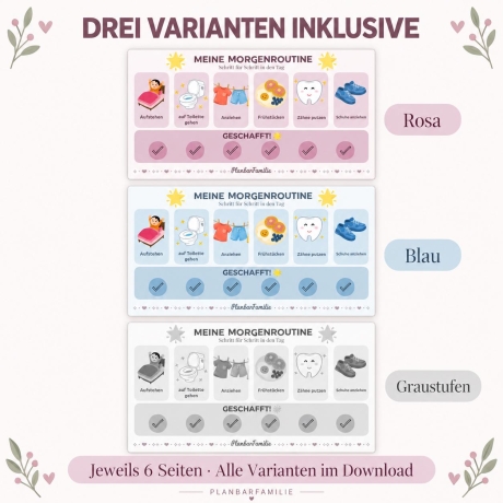 Routinekarten Kinder | Morgen- & Abendroutine | PDF-Set