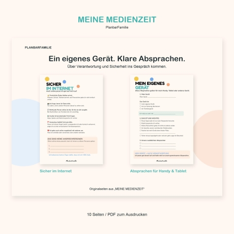 Medienzeit Planer für Kinder PDF | Bildschirmzeit & Regeln