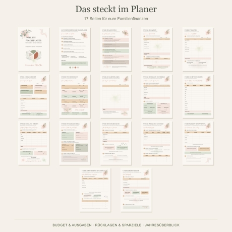 Familien Finanzplaner PDF | Haushaltsbuch zum Ausdrucken