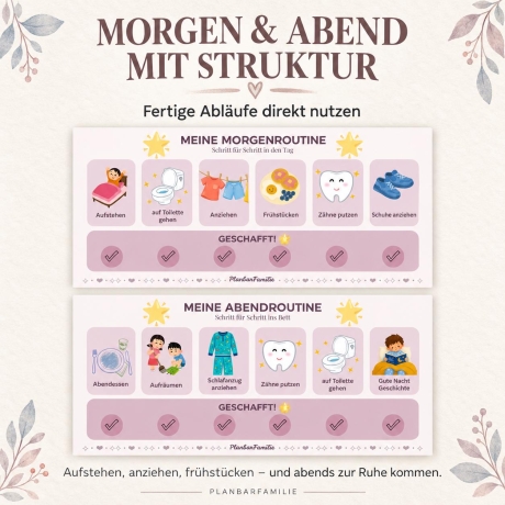 Routinekarten Kinder | Morgen- & Abendroutine | PDF-Set