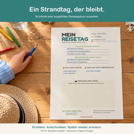 Reisetagebuch für Kinder PDF | Urlaubstagebuch zum Ausdrucken