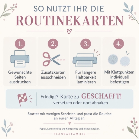 Routinekarten Kinder | Morgen- & Abendroutine | PDF-Set