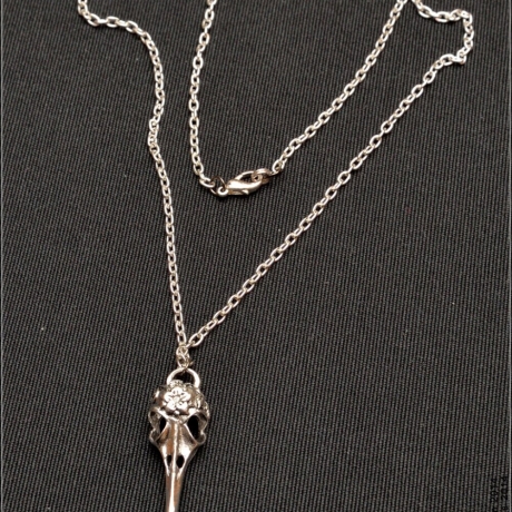 Gothic Vogel Schädel Halskette – Gliederkette, filgran, handmade