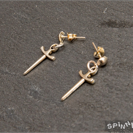 Kleine Schwert Ohrringe - Ohrstecker, Gothic, handmade