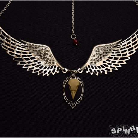Dämonen Vogelschädel Halskette Gothic Fantasy Steampunk handmade