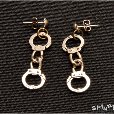 Handschellen Ohrringe Ohrstecker filigran Gothic Metall handmade