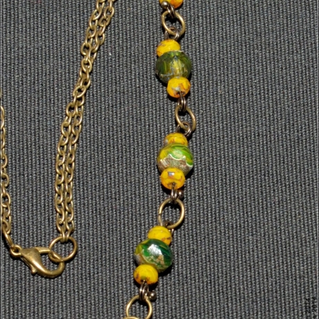 Feen-Göttin Halskette Messing Czech Beads Fantasy handmade