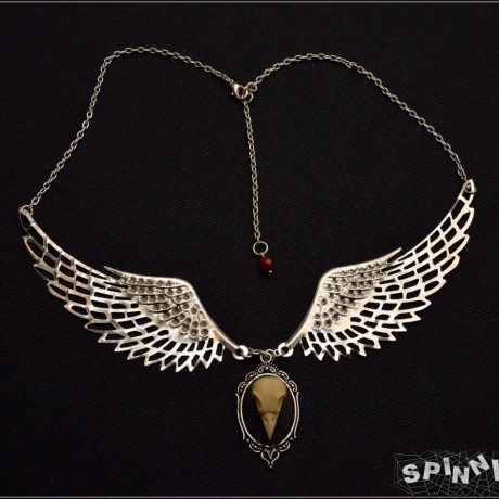 Dämonen Vogelschädel Halskette Gothic Fantasy Steampunk handmade