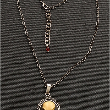 Vogelschädel Medaillon – Halskette Gothic Neo-Victorian handmade