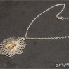 Spinne im Netz Amulett - Gothic, Halskette, Halsschmuck, handmade