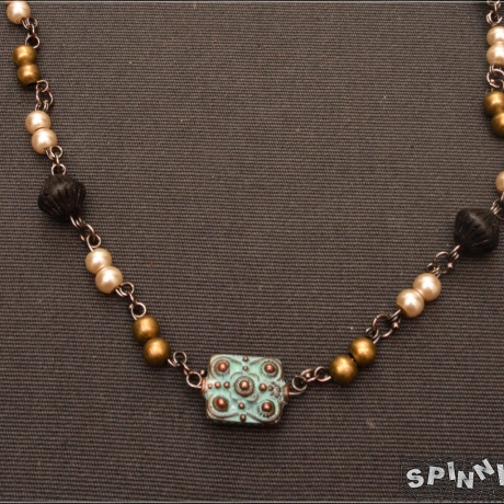 Neo-Victorian Halsschmuck Halskette Czech Beads patina handmade