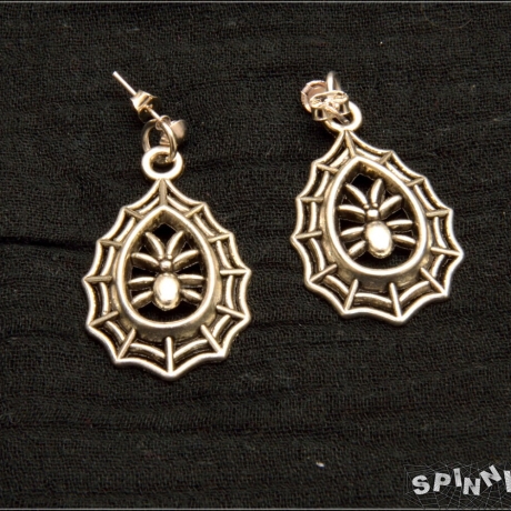 Spinnen Ohrstecker - Ohrringe, Spinnennetz, Spinne, handmade