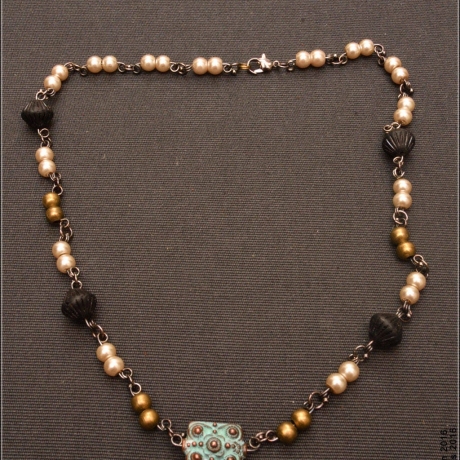 Neo-Victorian Halsschmuck Halskette Czech Beads patina handmade
