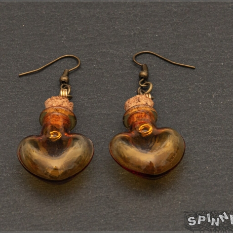 Glasflaschen Herzen Ohrringe - Ohrhänger Bohemian Geschenk
