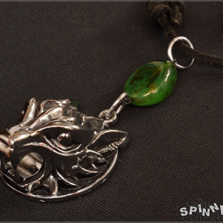 Wolf Kopf am Lederband – Halskette Wikinger Mittelalter handmade