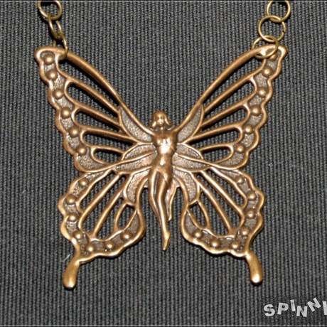 Feen-Göttin Halskette Messing Czech Beads Fantasy handmade