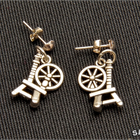 Spinnrad Ohrringe - Ohrstecker, Spinnräder, filigran, handmade