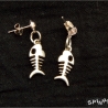 Fischgräten Ohrringe - Ohrstecker, Fische, Gothic, handmade