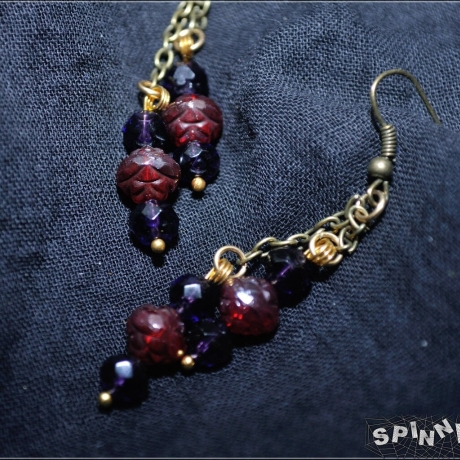 Rosenknospen Glasperlen Ohrhänger -  Ohrringe handmade